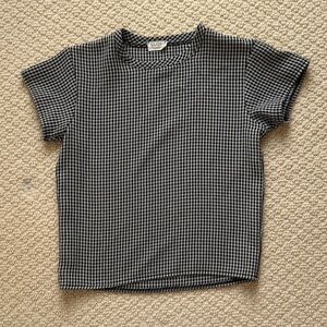Brandy Melville - Black and White Checkered T-Shirt